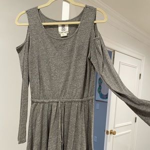 Soft grey cold shoulder dress from anthropologie